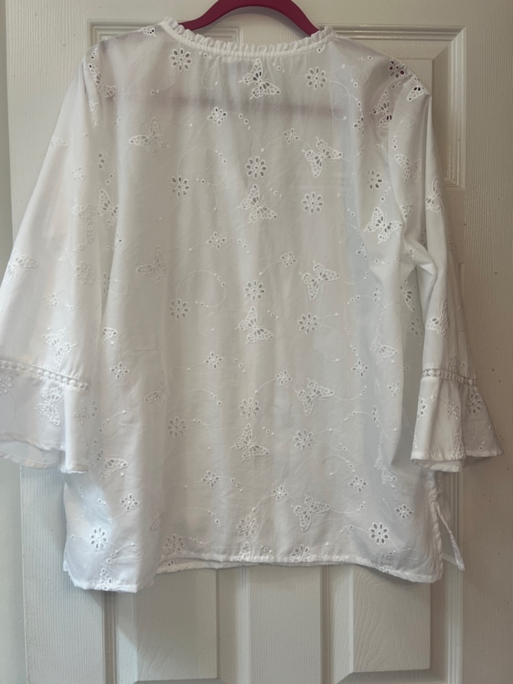 Alfred Dunner White Eyelet Button-Front Blouse - Picture 6 of 6